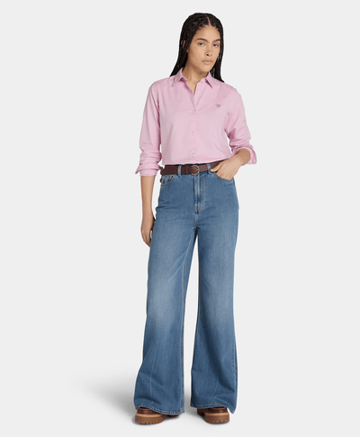 Camisa Oxford Regular Fit Para Mujer, Rosa
