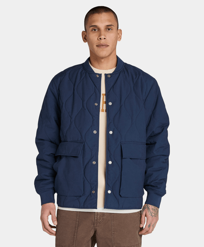 Chamarra Acolchada Repelente al agua Relaxed Fit Hombre, Azul