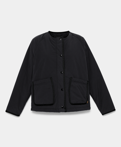 Chamarra Acolchada DWR: Repelente al Agua Relaxed Fit Para Mujer, Negro