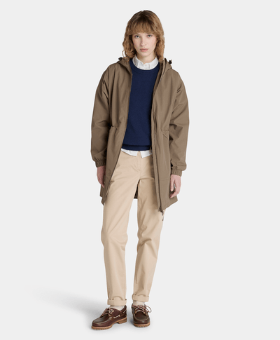 Chamarra Parka Relaxed Fit Impermeable Waterproof Para Mujer, Café