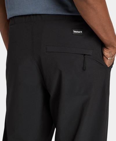 Pantalones Elásticos De Secado Rápido Relaxed Tapered Fit Para Hombre, Negro