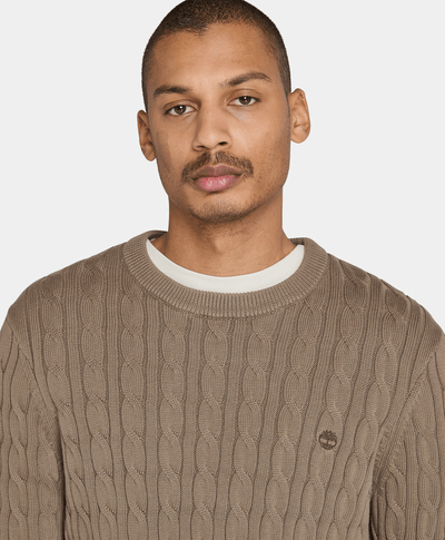 Suéter De Algodón Regular Fit Para Hombre, Café