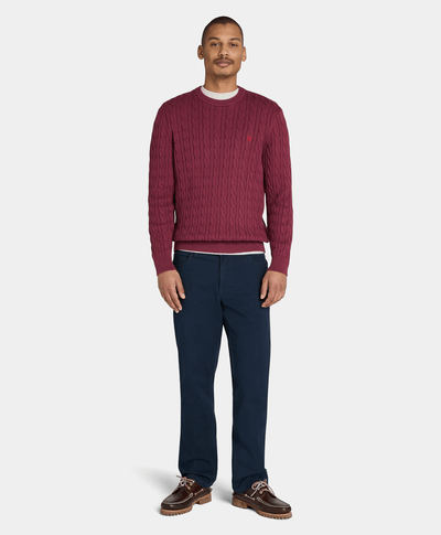 Suéter De Algodón Regular Fit Para Hombre, Vino