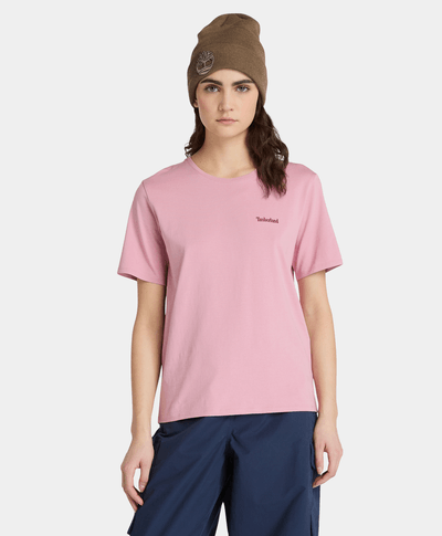 Playera Con Logo Bordado Regular Fit Para Mujer, Rosa