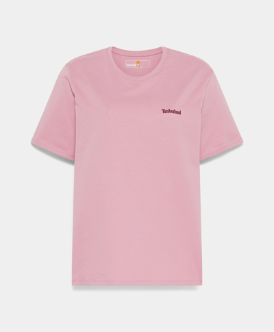 Playera Con Logo Bordado Regular Fit Para Mujer, Rosa