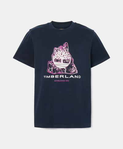 Playera Regular Fit Con Grafico Frontal Tree Logo Para Hombre, Azul