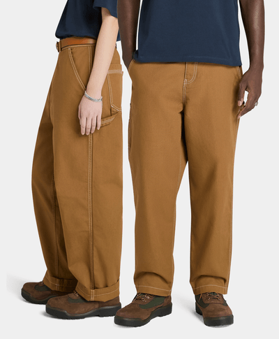 Pantalón de carpintero de lona de algodón para Hombre, Amarillo