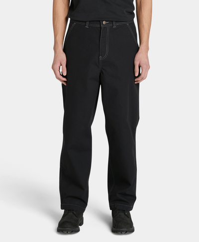 Pantalón de carpintero de lona de algodón para Hombre, Negro