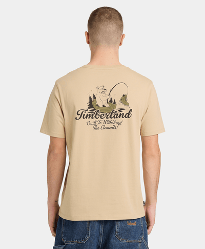 Playera de manga corta con estampado de oso para Hombre, Amarillo