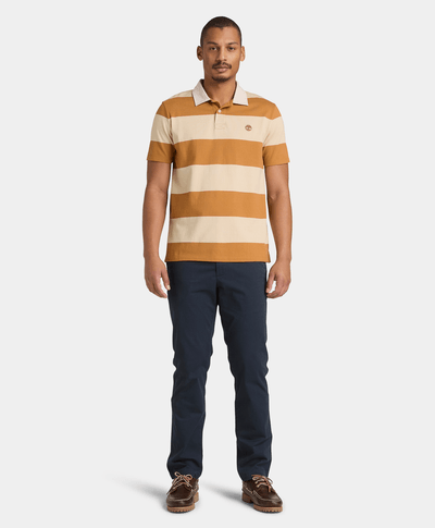 Polo Rugby de manga corta a rayas para Hombre, Amarillo