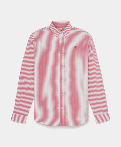 Camisa de manga larga a rayas para Hombre, Rojo