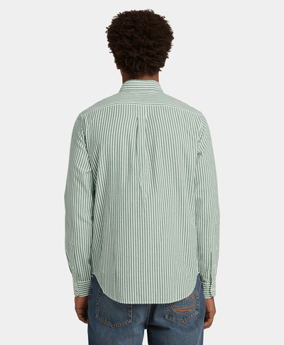 Camisa de manga larga a rayas para Hombre, Verde