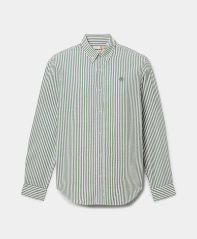 Camisa de manga larga a rayas para Hombre, Verde