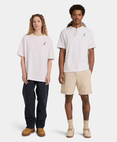 Playera con estampado de algodón para Hombre, Blanco