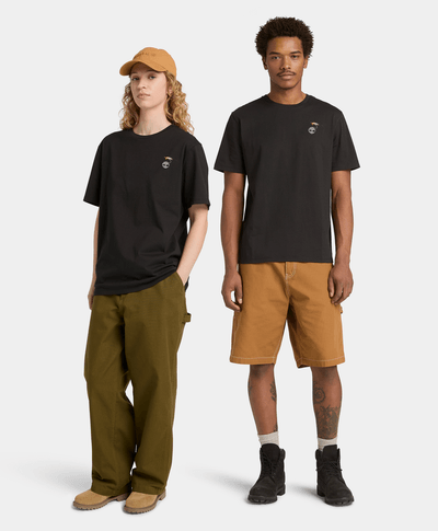 Playera con estampado de algodón para Hombre, Negro