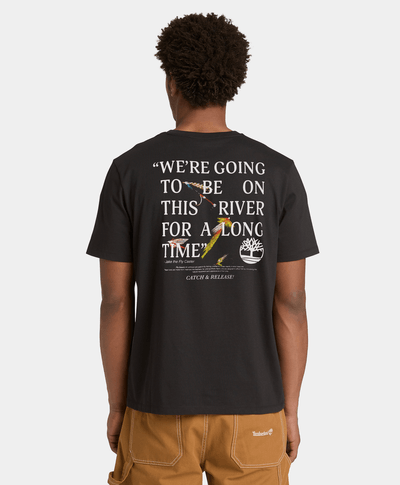 Playera con estampado de algodón para Hombre, Negro