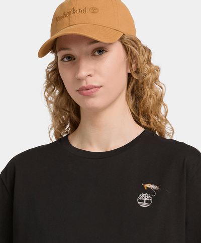 Playera con estampado de algodón para Hombre, Negro