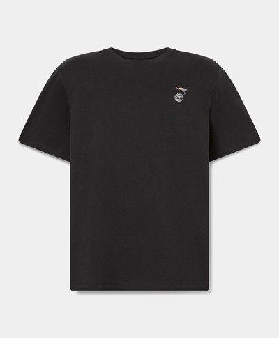 Playera con estampado de algodón para Hombre, Negro