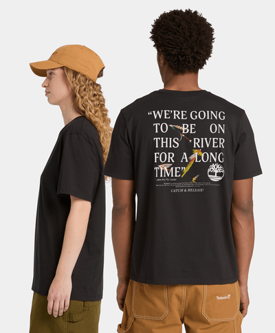 Playera con estampado de algodón para Hombre, Negro