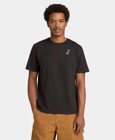 Playera con estampado de algodón para Hombre, Negro