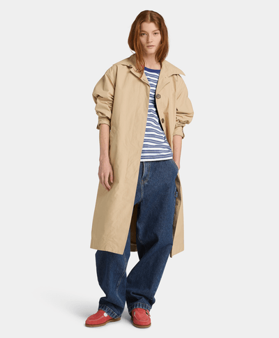 Playera de manga corta a rayas para Mujer, Azul