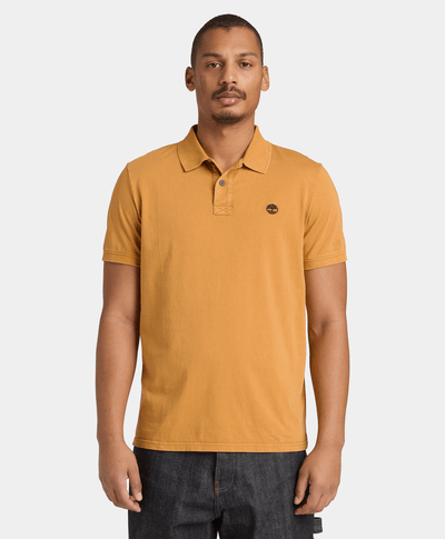Polo de manga corta de algodón Oyster River para Hombre, Amarillo