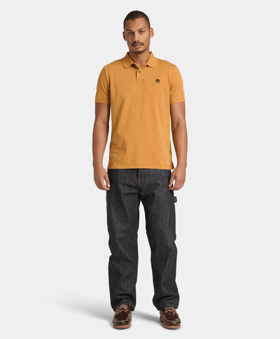 Polo de manga corta de algodón Oyster River para Hombre, Amarillo