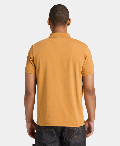 Polo de manga corta de algodón Oyster River para Hombre, Amarillo