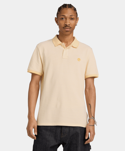 Polo de manga corta de algodón Oyster River para Hombre, Amarillo