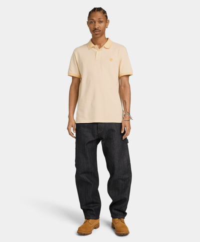 Polo de manga corta de algodón Oyster River para Hombre, Amarillo