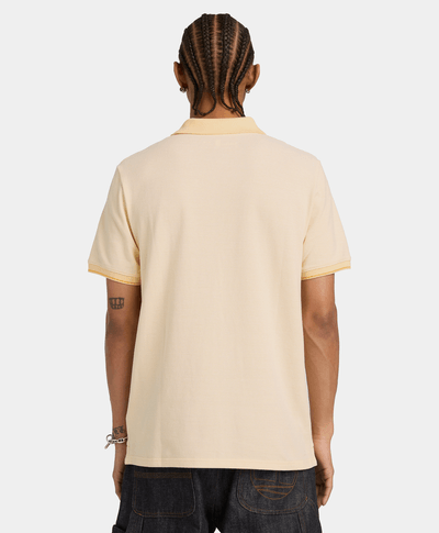 Polo de manga corta de algodón Oyster River para Hombre, Amarillo