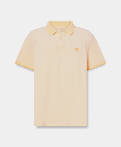 Polo de manga corta de algodón Oyster River para Hombre, Amarillo
