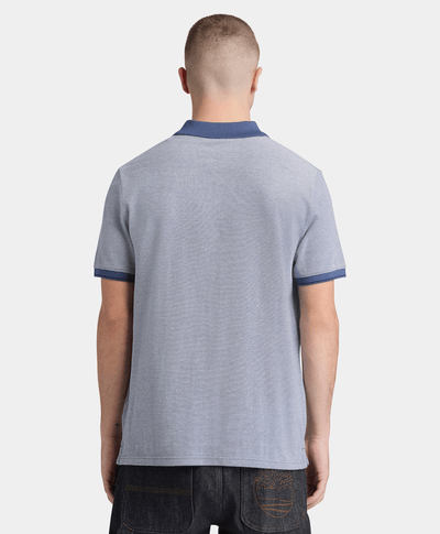 Polo de manga corta de algodón Oyster River para Hombre, Azul