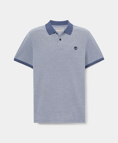 Polo de manga corta de algodón Oyster River para Hombre, Azul