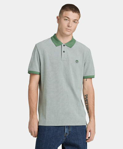 Polo de manga corta de algodón Oyster River para Hombre, Verde