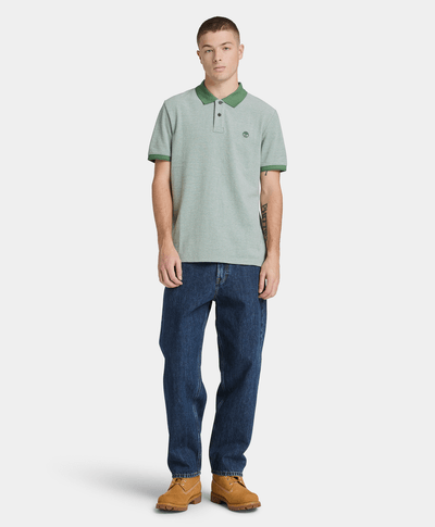 Polo de manga corta de algodón Oyster River para Hombre, Verde