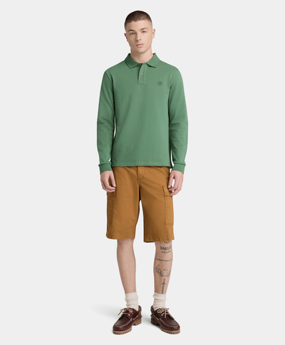 Polo Oyster River de manga larga para Hombre ajuste entallado, Verde