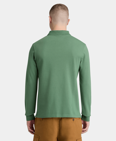Polo Oyster River de manga larga para Hombre ajuste entallado, Verde