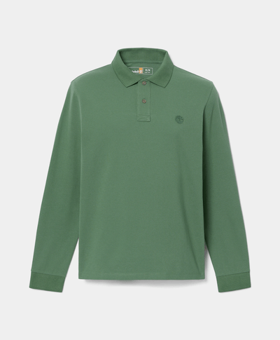 Polo Oyster River de manga larga para Hombre ajuste entallado, Verde