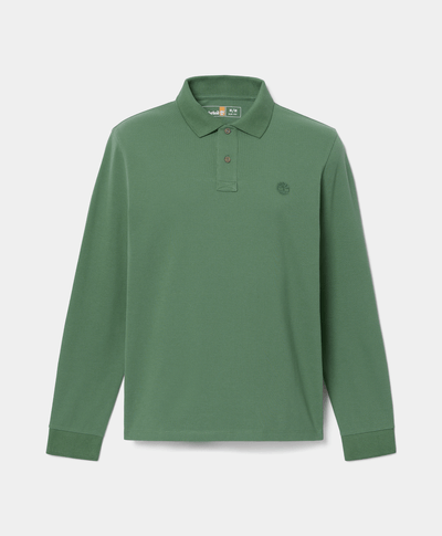 Polo Oyster River de manga larga para Hombre ajuste entallado, Verde