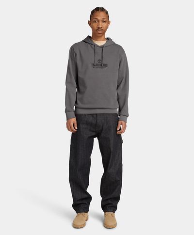 Sudadera teñida con gorro para Hombre, Negro