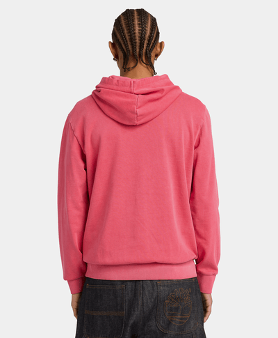 Sudadera teñida con gorro para Hombre, Rojo