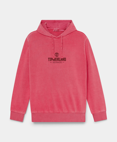 Sudadera teñida con gorro para Hombre, Rojo