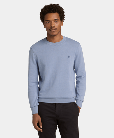 Suéter con cuello redondo de algodón Johns River para Hombre, Azul