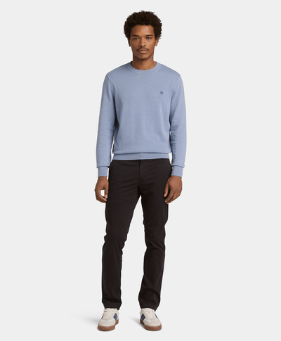 Suéter con cuello redondo de algodón Johns River para Hombre, Azul