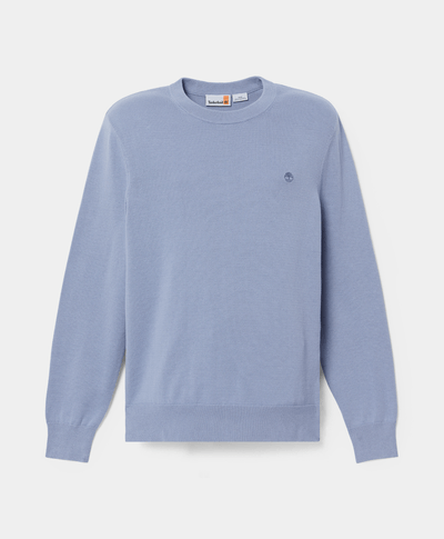 Suéter con cuello redondo de algodón Johns River para Hombre, Azul