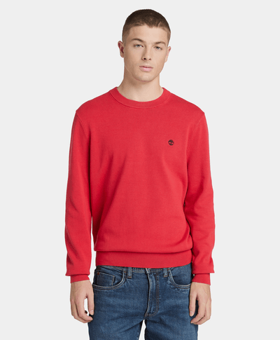 Suéter con cuello redondo de algodón Johns River para Hombre, Rojo