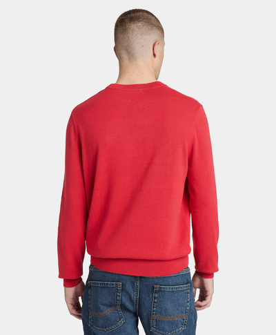 Suéter con cuello redondo de algodón Johns River para Hombre, Rojo