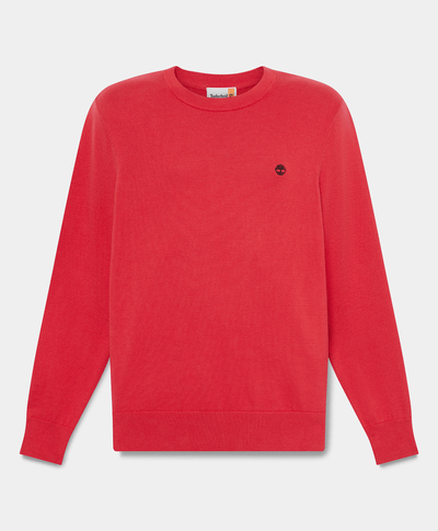 Suéter con cuello redondo de algodón Johns River para Hombre, Rojo