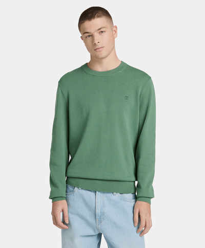 Suéter con cuello redondo de algodón Johns River para Hombre, Verde